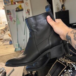 Dolce Vita Black Leather Ankle Booties